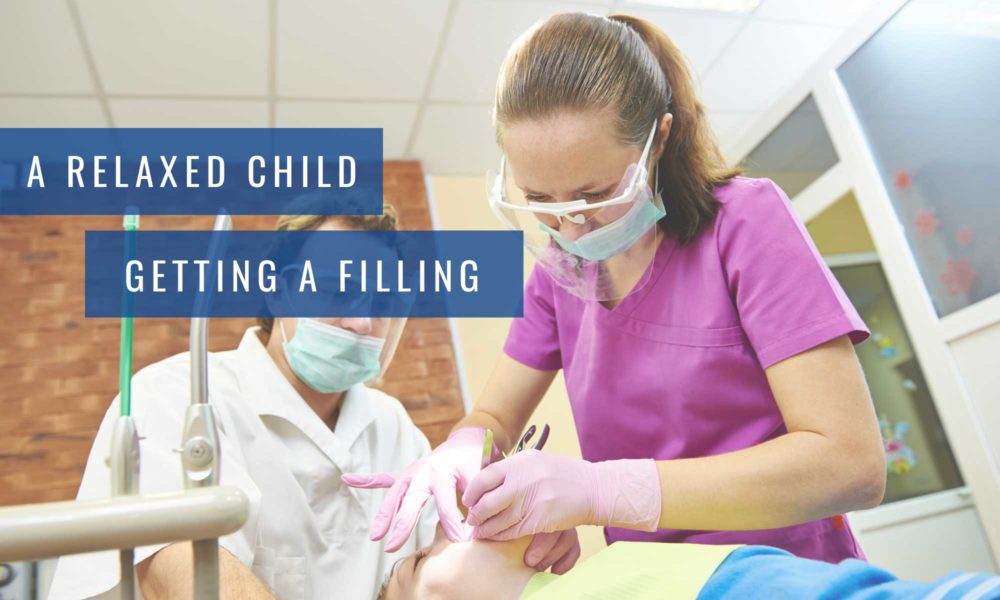 A-relaxed child getting a filling at Lambton Family Dental