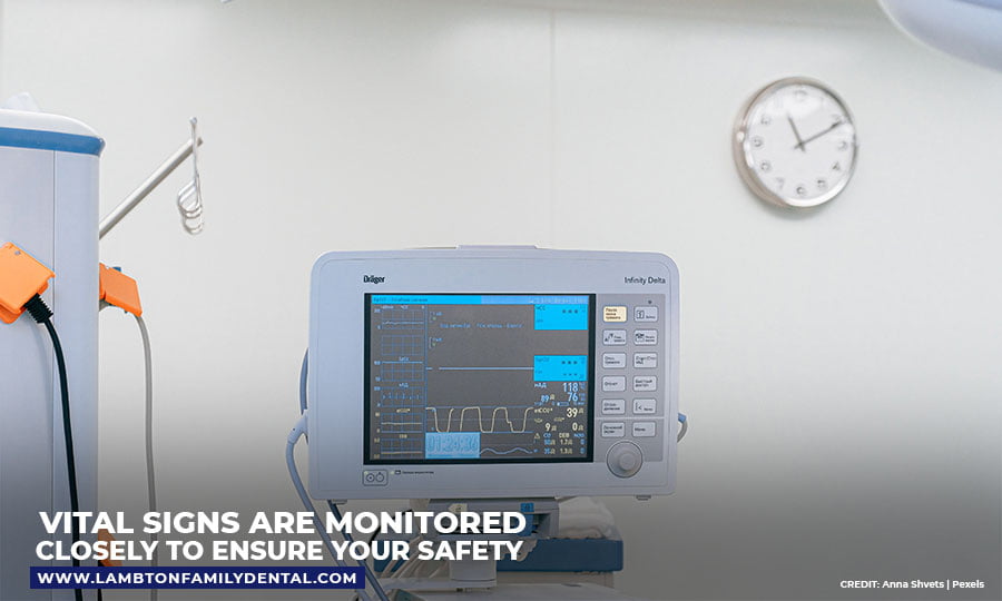 Vital signs are monitored closely to ensure your safety