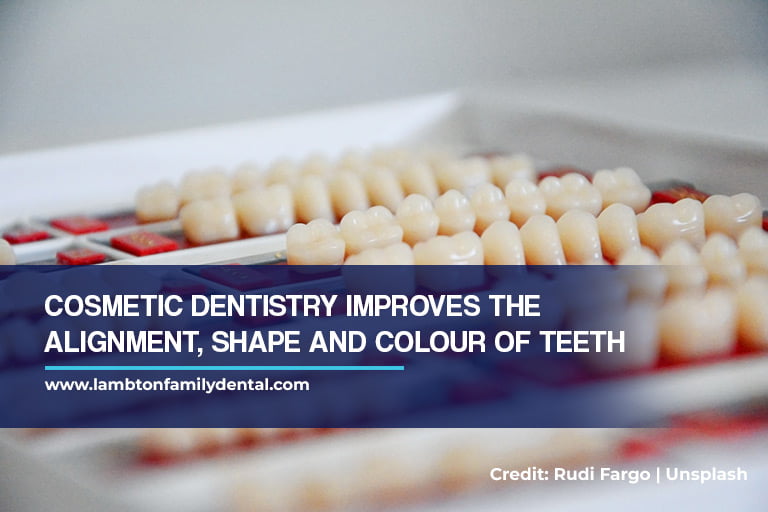 Cosmetic dentistry improves the alignment, shape, and colour of teeth