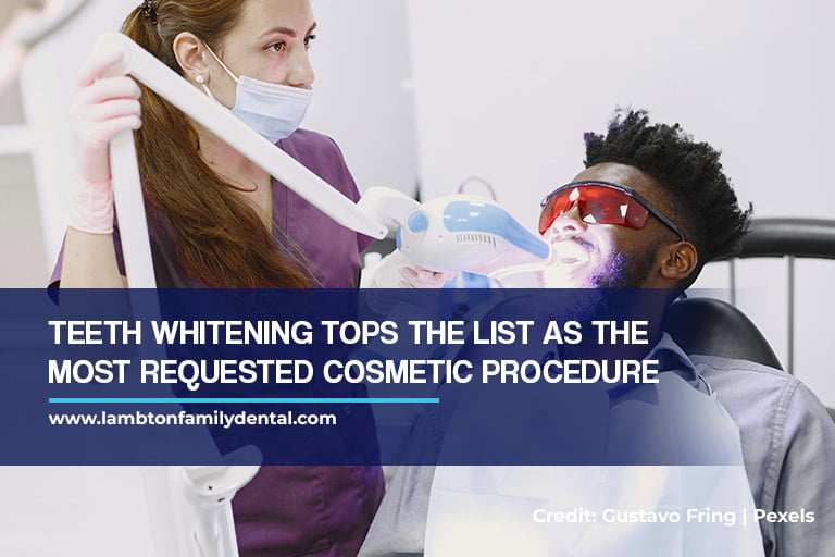 Teeth whitening tops the list as the most requested cosmetic procedure